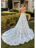 Ivory 3D Lace Tulle V Back Fairytale Wedding Dress Ivory 3D Lace Tulle V Back Fairytale Wedding Dress